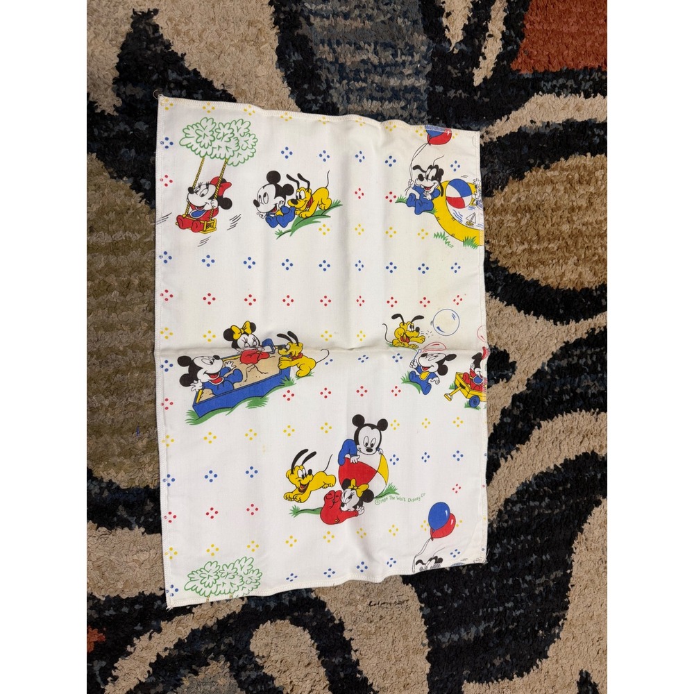 Vintage 1984 Disney Mickey Mouse Minnie Pluto Baby Changing Pad Nursery Mat